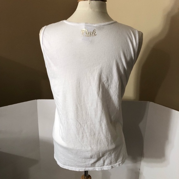 PINK Victoria’s Secret Glitter Pineapple Tank Sz S - Picture 7 of 9